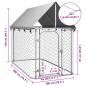 Preview: Outdoor-Hundezwinger mit Dach 200x100x150 cm