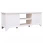 Preview: TV-Schrank Antik-Weiß 108x30x40 cm Massivholz Paulownia