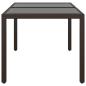 Preview: Gartentisch 150x90x75 cm Hartglas und Poly Rattan Braun