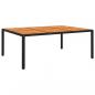 Preview: ARDEBO.de - Gartentisch 200x150x75 cm Akazienholz und Poly Rattan Schwarz