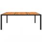 Preview: Gartentisch 200x150x75 cm Akazienholz und Poly Rattan Schwarz