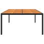 Preview: Gartentisch 200x150x75 cm Akazienholz und Poly Rattan Schwarz