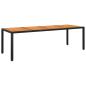 Preview: ARDEBO.de - Gartentisch 250x100x75 cm Akazienholz und Poly Rattan Schwarz