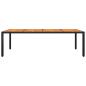 Preview: Gartentisch 250x100x75 cm Akazienholz und Poly Rattan Schwarz
