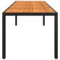 Preview: Gartentisch 250x100x75 cm Akazienholz und Poly Rattan Schwarz