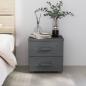 Preview: ARDEBO.de - Nachttisch HAMAR Dunkelgrau 40x35x44,5 cm Massivholz Kiefer