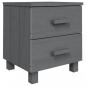 Preview: Nachttisch HAMAR Dunkelgrau 40x35x44,5 cm Massivholz Kiefer