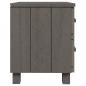 Preview: Nachttische HAMAR 2 Stk. Hellgrau 40x35x44,5 cm Massivholz