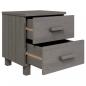 Preview: Nachttische HAMAR 2 Stk. Hellgrau 40x35x44,5 cm Massivholz