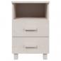 Preview: Nachttische HAMAR 2 Stk. Weiß 40x35x62 cm Massivholz