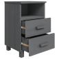 Preview: Nachttische HAMAR 2 Stk. Dunkelgrau 40x35x62 cm Massivholz