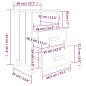 Preview: Nachttische HAMAR 2 Stk. Dunkelgrau 40x35x62 cm Massivholz