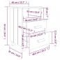 Preview: Nachttische HAMAR 2 Stk. Hellgrau 40x35x62 cm Massivholz