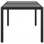 Preview: Gartentisch 150x90x75 cm Hartglas und Poly Rattan Schwarz