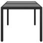 Preview: Gartentisch 150x90x75 cm Hartglas und Poly Rattan Schwarz