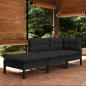 Preview: ARDEBO.de - 3-tlg. Garten-Lounge-Set mit Kissen Massivholz Kiefer