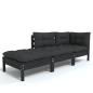 Preview: 3-tlg. Garten-Lounge-Set mit Kissen Massivholz Kiefer