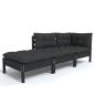 Preview: 3-tlg. Garten-Lounge-Set mit Kissen Massivholz Kiefer