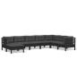 Preview: 8-tlg. Garten-Lounge-Set mit Kissen Schwarz Massivholz Kiefer