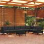 Preview: ARDEBO.de - 8-tlg. Garten-Lounge-Set mit Kissen Schwarz Massivholz Kiefer