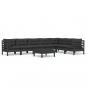 Preview: 8-tlg. Garten-Lounge-Set mit Kissen Schwarz Massivholz Kiefer