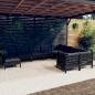 Preview: ARDEBO.de - 10-tlg. Garten-Lounge-Set mit Kissen Schwarz Kiefernholz
