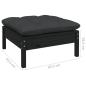 Preview: 10-tlg. Garten-Lounge-Set mit Kissen Schwarz Massivholz Kiefer