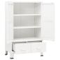Preview: Lagerschrank Industrial Weiß 70x40x115 cm Metall