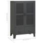 Preview: Lagerschrank Industrial Anthrazit 70x40x115 cm Metall
