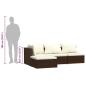 Preview: 4-tlg. Garten-Lounge-Set mit Auflagen Braun Poly Rattan