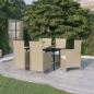Preview: ARDEBO.de - 7-tlg. Garten-Essgruppe mit Auflagen Beige