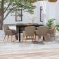 Preview: ARDEBO.de - 7-tlg. Garten-Essgruppe mit Kissen Braun