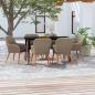 Preview: ARDEBO.de - 7-tlg. Garten-Essgruppe mit Kissen Braun