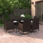 Preview: ARDEBO.de - 7-tlg. Garten-Essgruppe mit Auflagen Poly Rattan und Glas