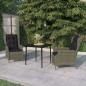 Preview: ARDEBO.de - 3-tlg. Garten-Essgruppe Braun