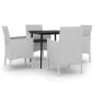 Preview: 5-tlg. Garten-Essgruppe mit Auflagen Poly Rattan und Glas