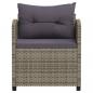 Preview: 3-tlg. Garten-Lounge-Set mit Kissen Poly Rattan Grau