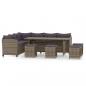 Preview: 6-tlg. Garten-Lounge-Set mit Kissen Poly Rattan Grau