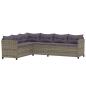 Preview: 6-tlg. Garten-Lounge-Set mit Kissen Poly Rattan Grau