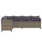 Preview: 7-tlg. Garten-Lounge-Set mit Kissen Poly Rattan Grau