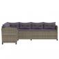 Preview: 7-tlg. Garten-Lounge-Set mit Kissen Poly Rattan Grau