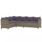Preview: 7-tlg. Garten-Lounge-Set mit Kissen Poly Rattan Grau