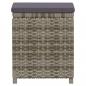 Preview: 7-tlg. Garten-Lounge-Set mit Kissen Poly Rattan Grau