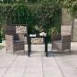 Preview: ARDEBO.de - 3-tlg. Garten-Essgruppe mit Kissen Grau
