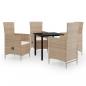Preview: 5-tlg. Garten-Essgruppe mit Kissen Beige