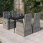 Preview: ARDEBO.de - 5-tlg. Garten-Essgruppe mit Kissen Grau