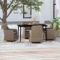 Preview: ARDEBO.de - 5-tlg. Garten-Essgruppe mit Kissen Braun