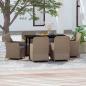 Preview: ARDEBO.de - 7-tlg. Garten-Essgruppe mit Kissen Braun