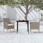 Preview: ARDEBO.de - 3-tlg. Garten-Essgruppe mit Kissen Beige und Schwarz