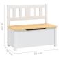 Preview: Kinderbank mit Stauraum Weiß und Beige 60x30x55 cm MDF